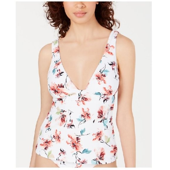 Lucky Brand Printed Tankini Swim Top - Picture 1 of 4